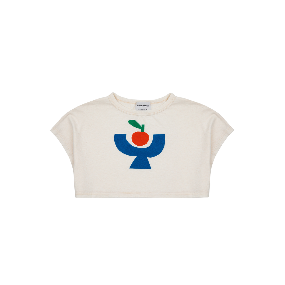 Cropped SS Tee - Tomato Plate