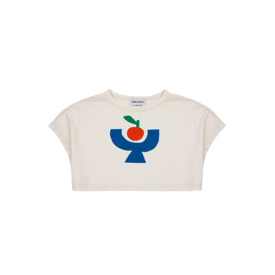 Cropped SS Tee - Tomato Plate