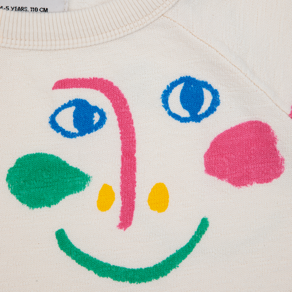 Cropped Sweatshirt - Smiling Mask