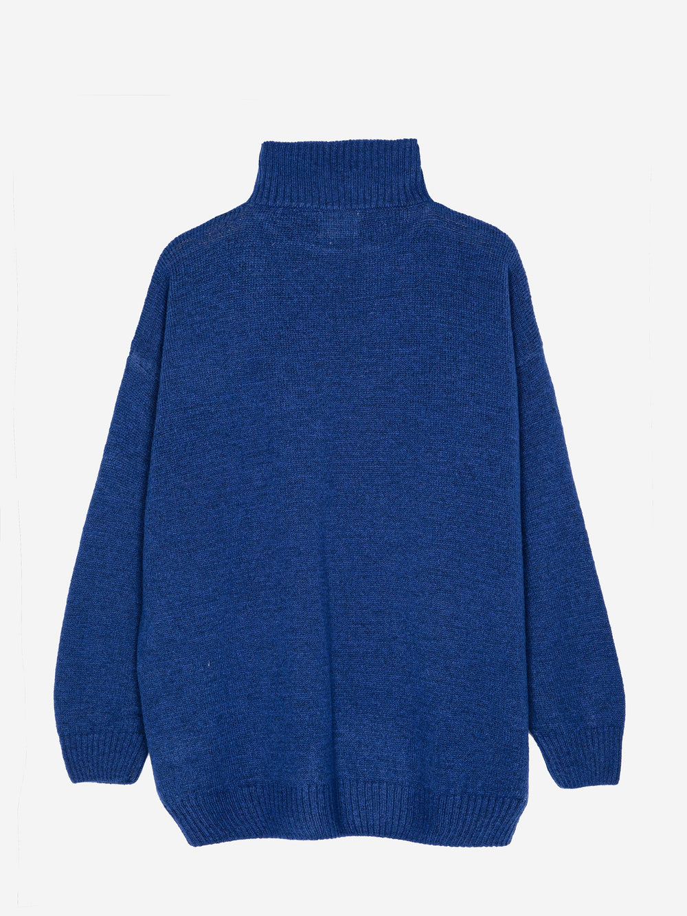 Womens Hi Neck Long Jumper - Blue