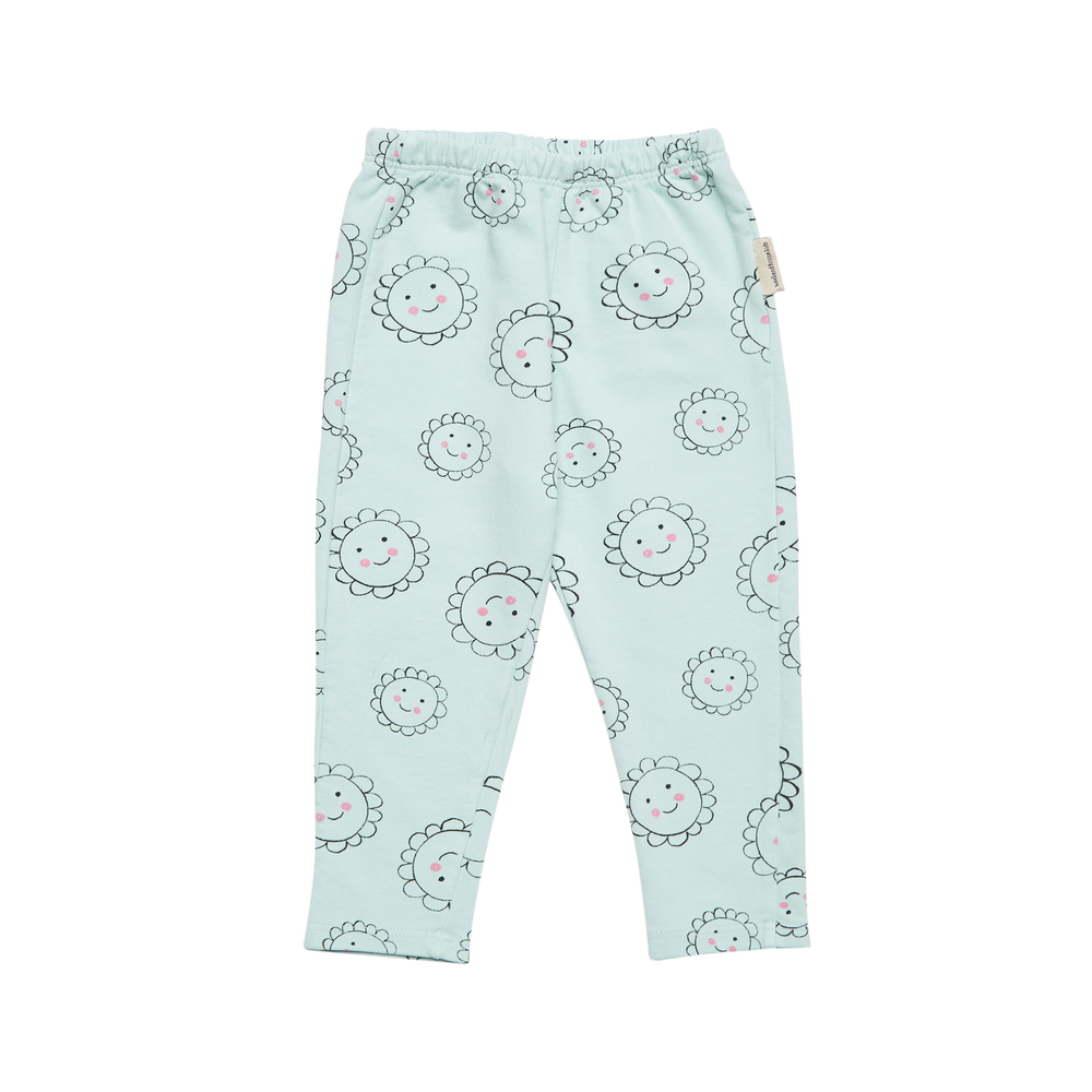 Baby Flower Sweat Pants - Mint