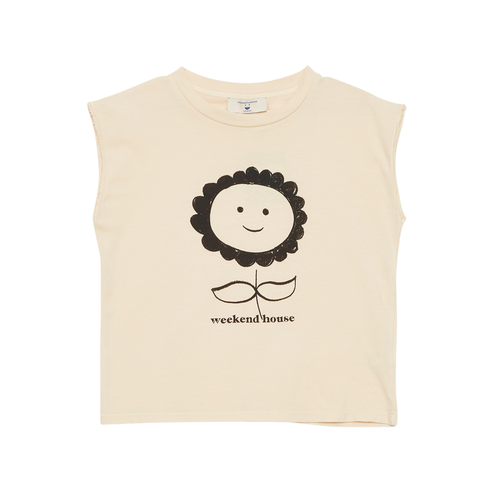 Flower Sleeveless T-Shirt - Sand