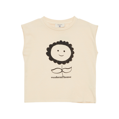 Flower Sleeveless T-Shirt - Sand