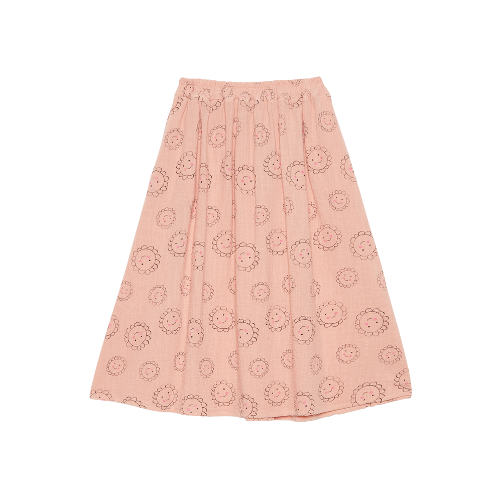 Flowers All Over Long Skirt - Pink