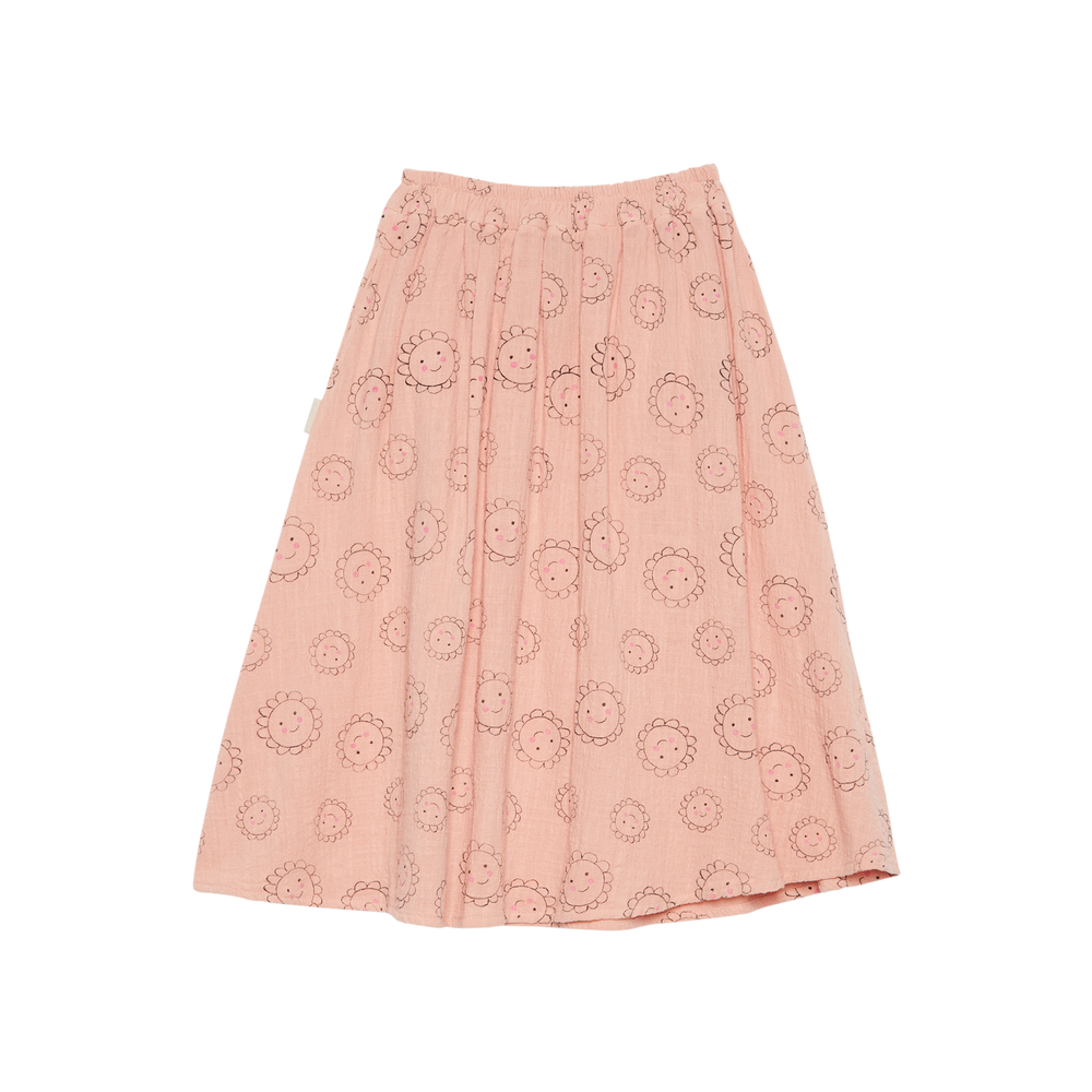 Flowers All Over Long Skirt - Pink