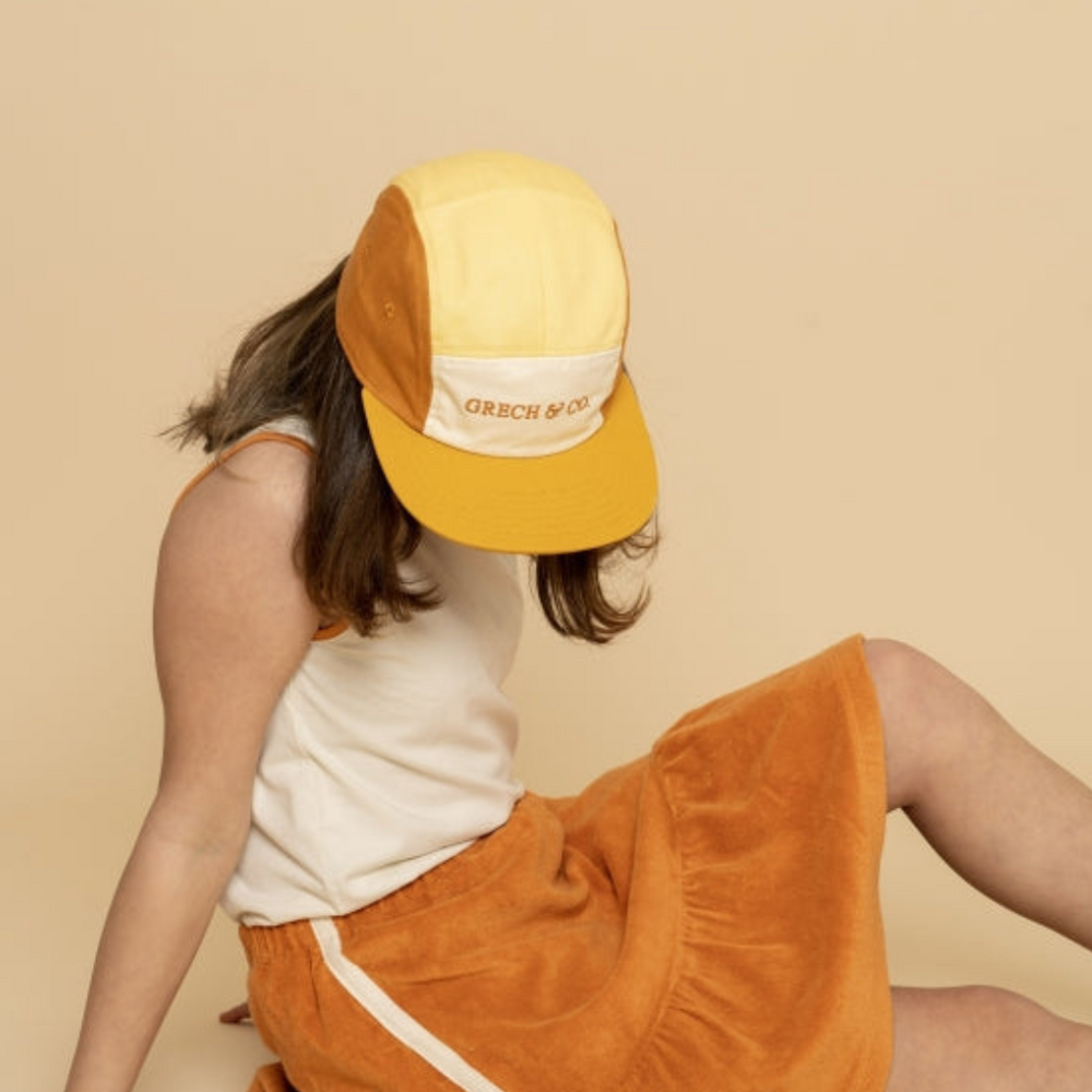 5 Panel Hat - Mellow Yellow/Sienna