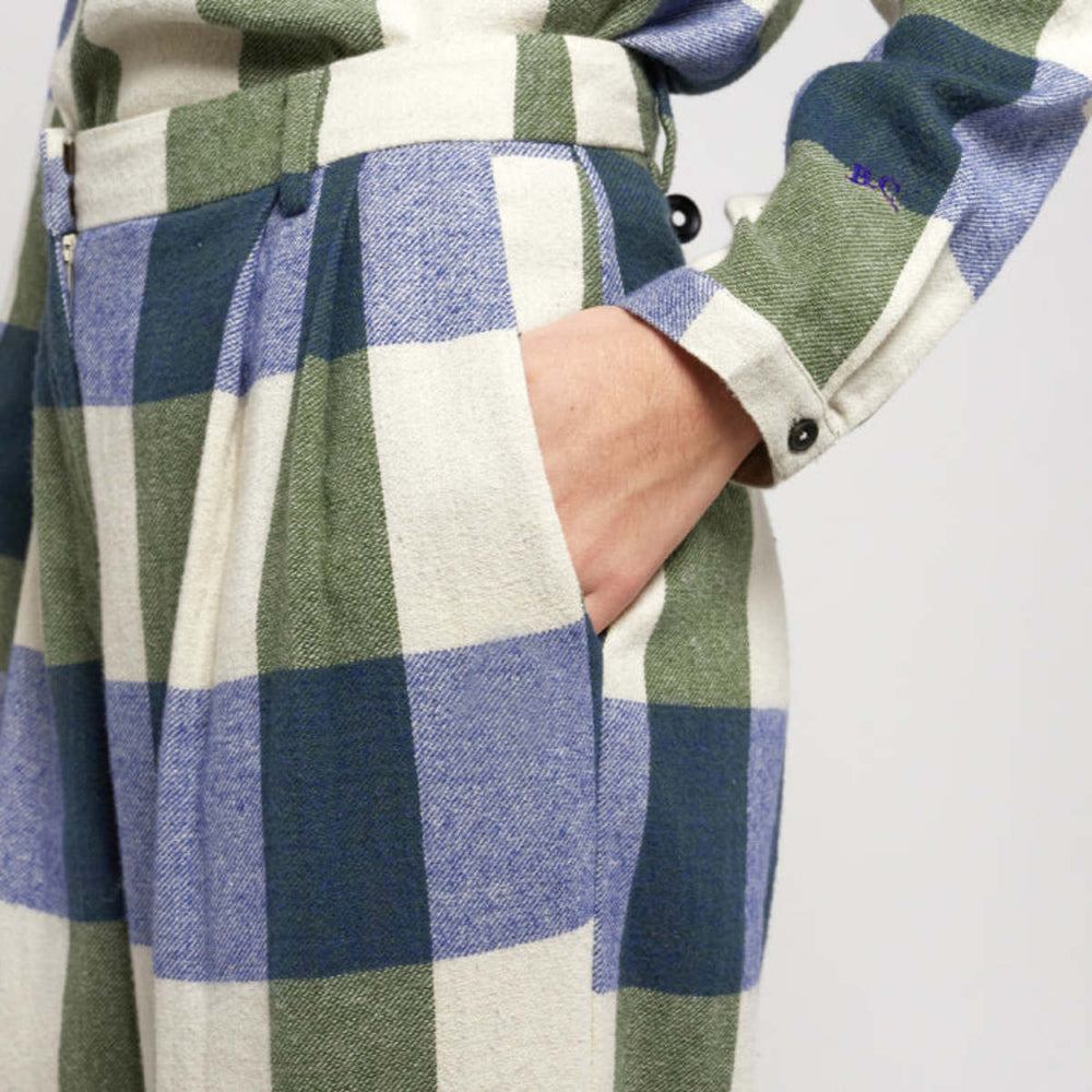 Womens Tailored Pants - Plaid Check