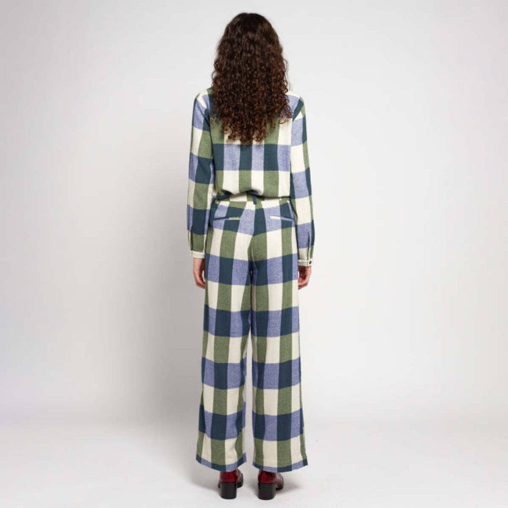 Womens Tailored Pants - Plaid Check