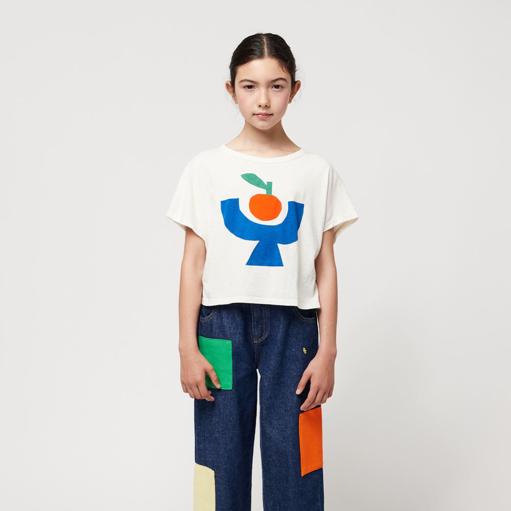 Cropped SS Tee - Tomato Plate