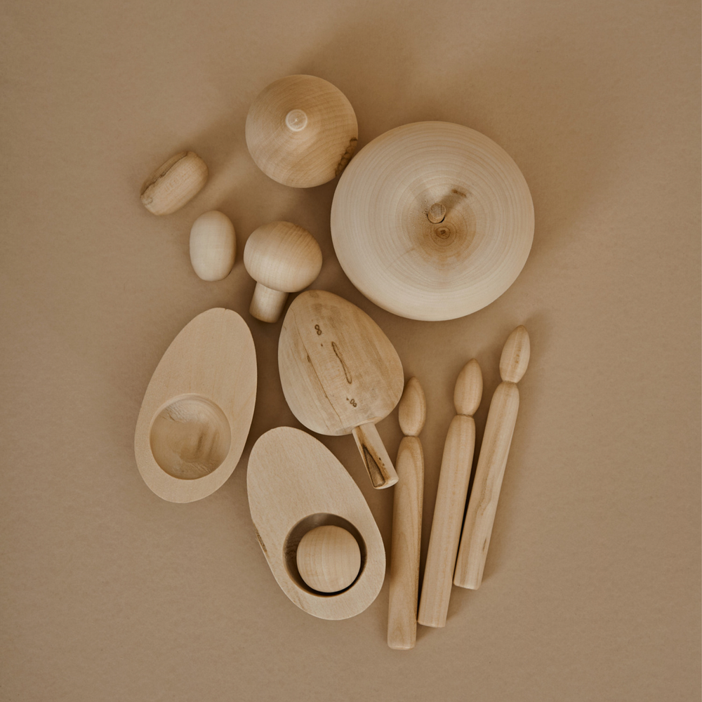 Wooden Vegetables Set - New - Natural