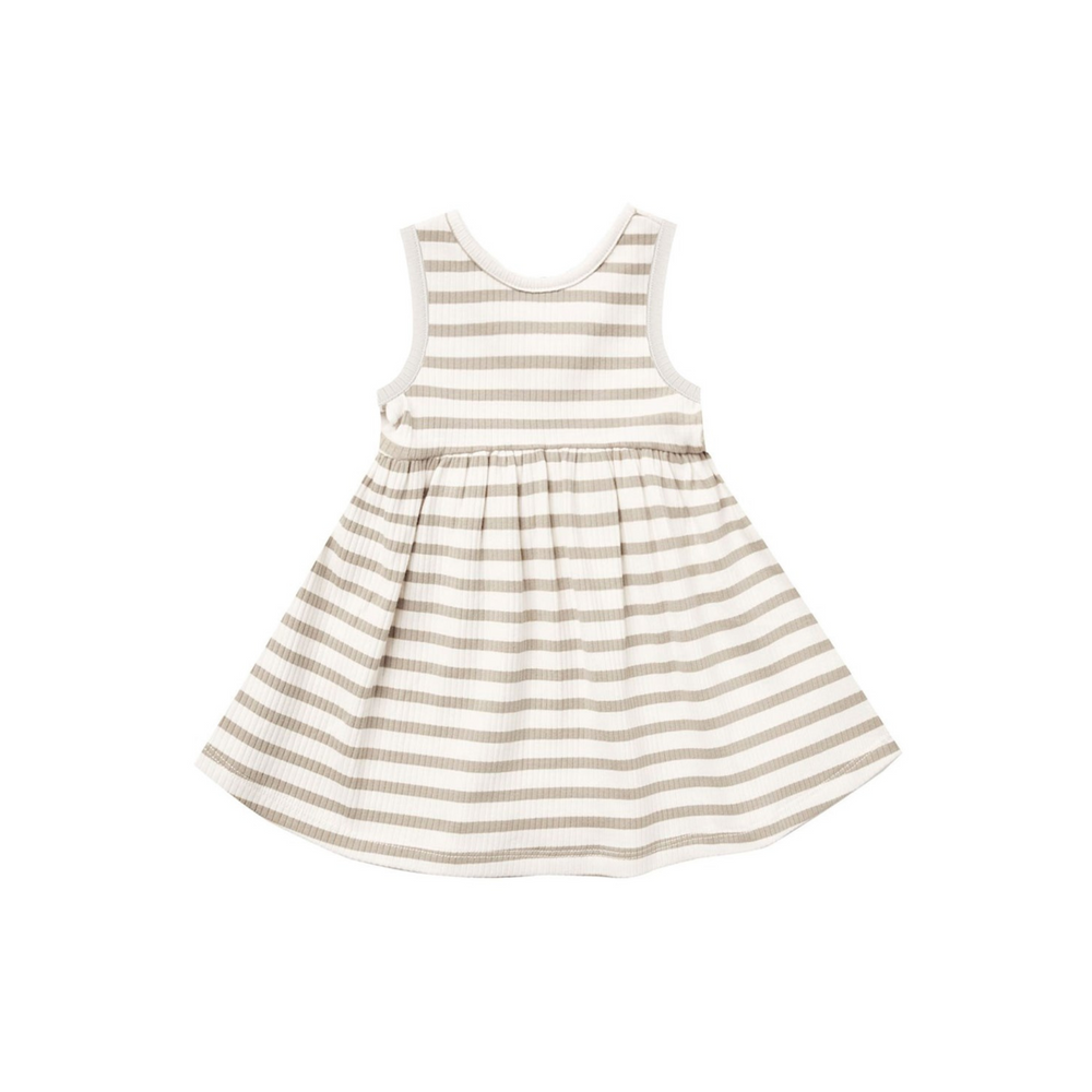 Ribbed Tank Dress - Ash Stripe