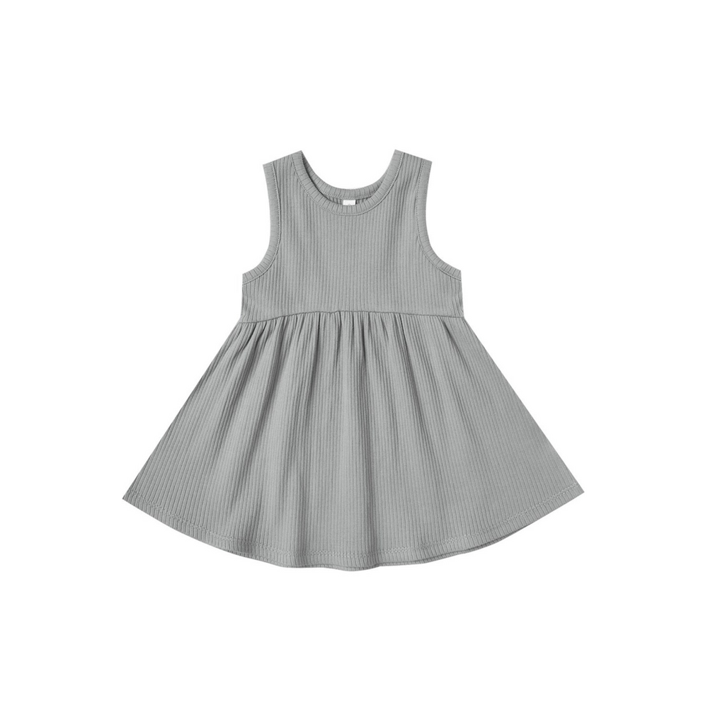 Ribbed Tank Dress - Dusty Blue