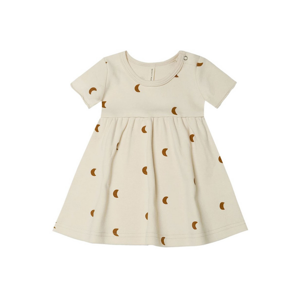 Jersey SS Dress - Moons - Natural