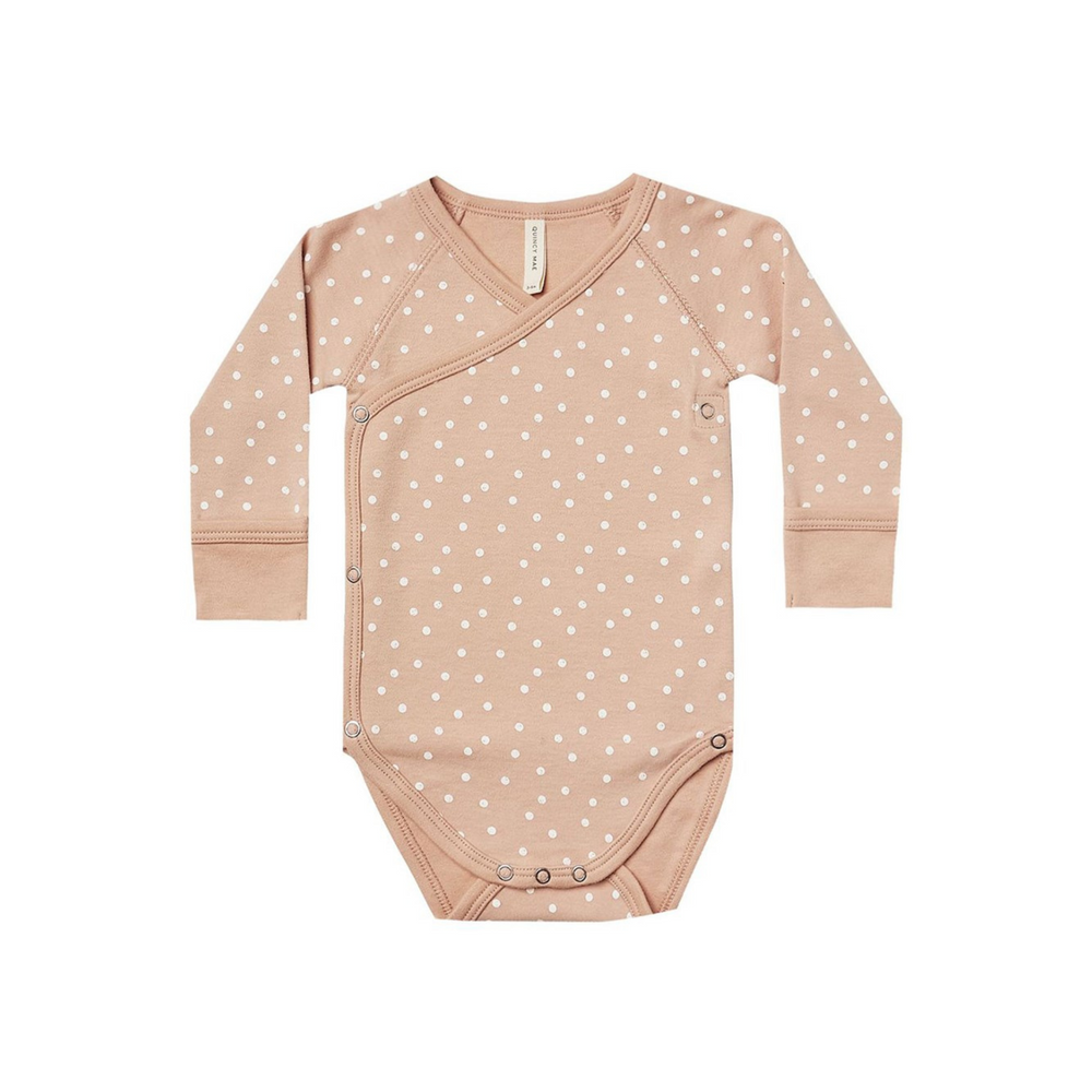Side Snap Bodysuit - Dots - Petal