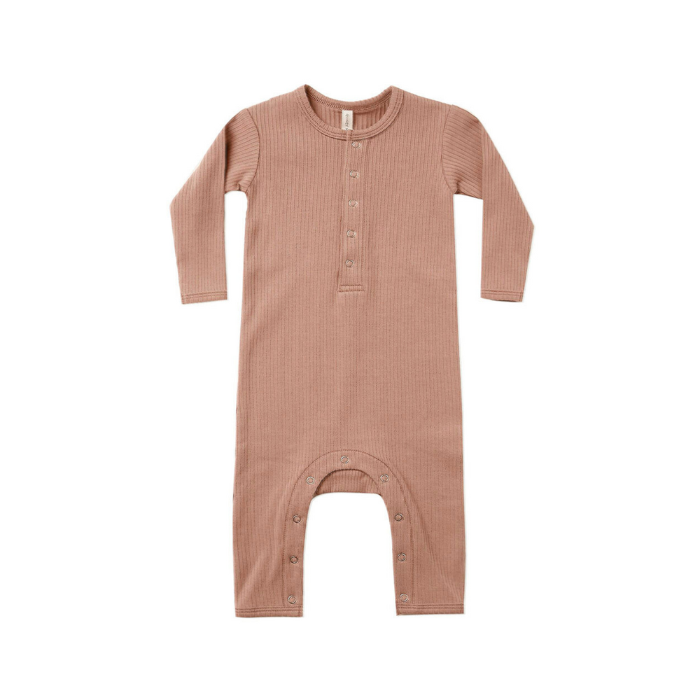Ribbed Baby Jumpsuit - Terracotta