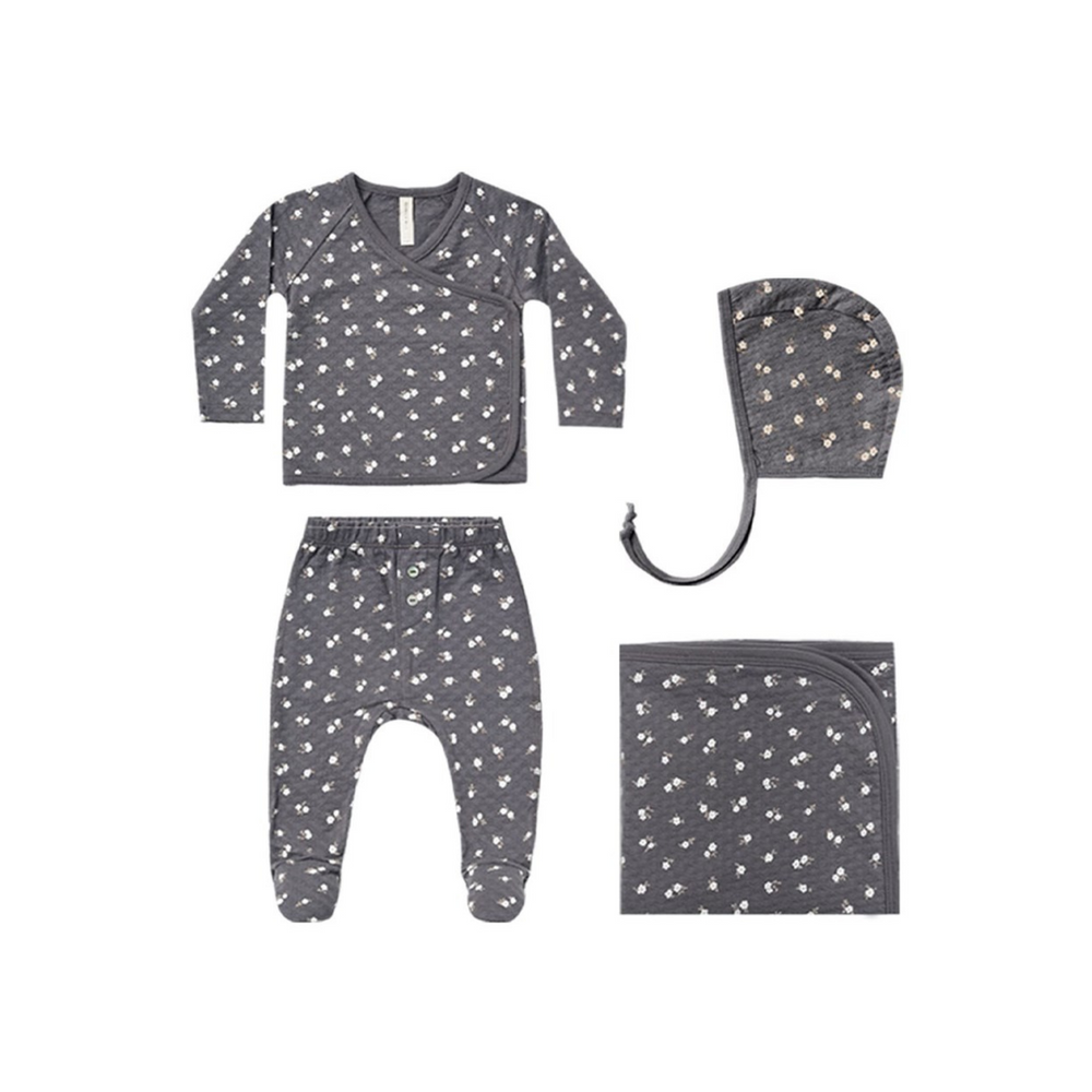 Pointelle Welcome Home Baby Set - Dark Floral