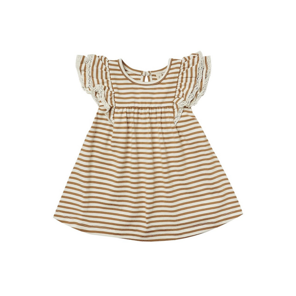 SS Flutter Dress - Walnut Stripe