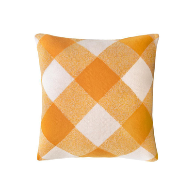 Knit Cushion - Yellow Tartan