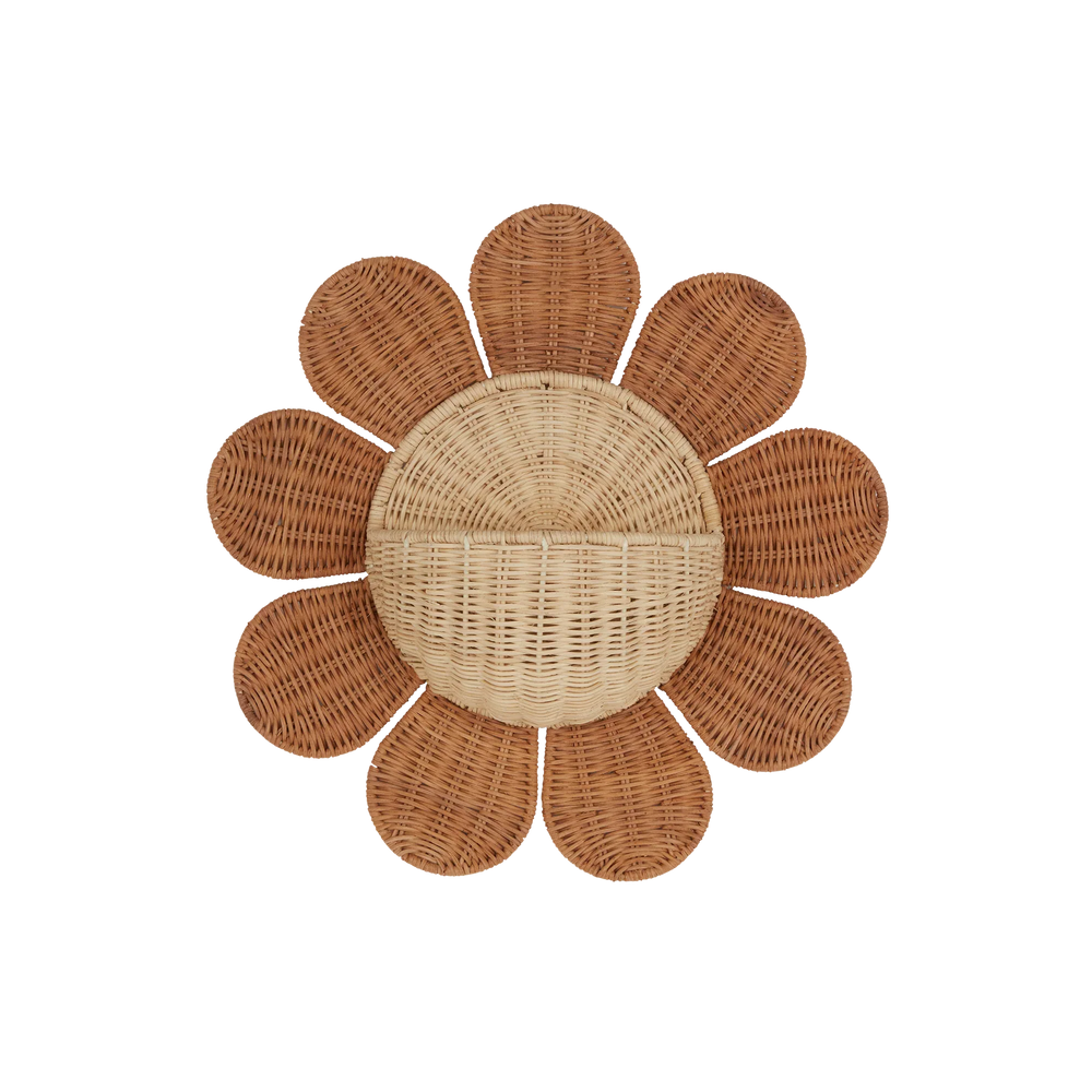 Rattan Daisy Wall Basket