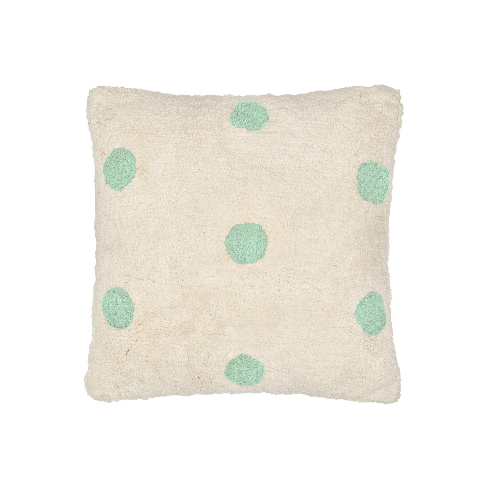 Shag Cushion - Green Spot