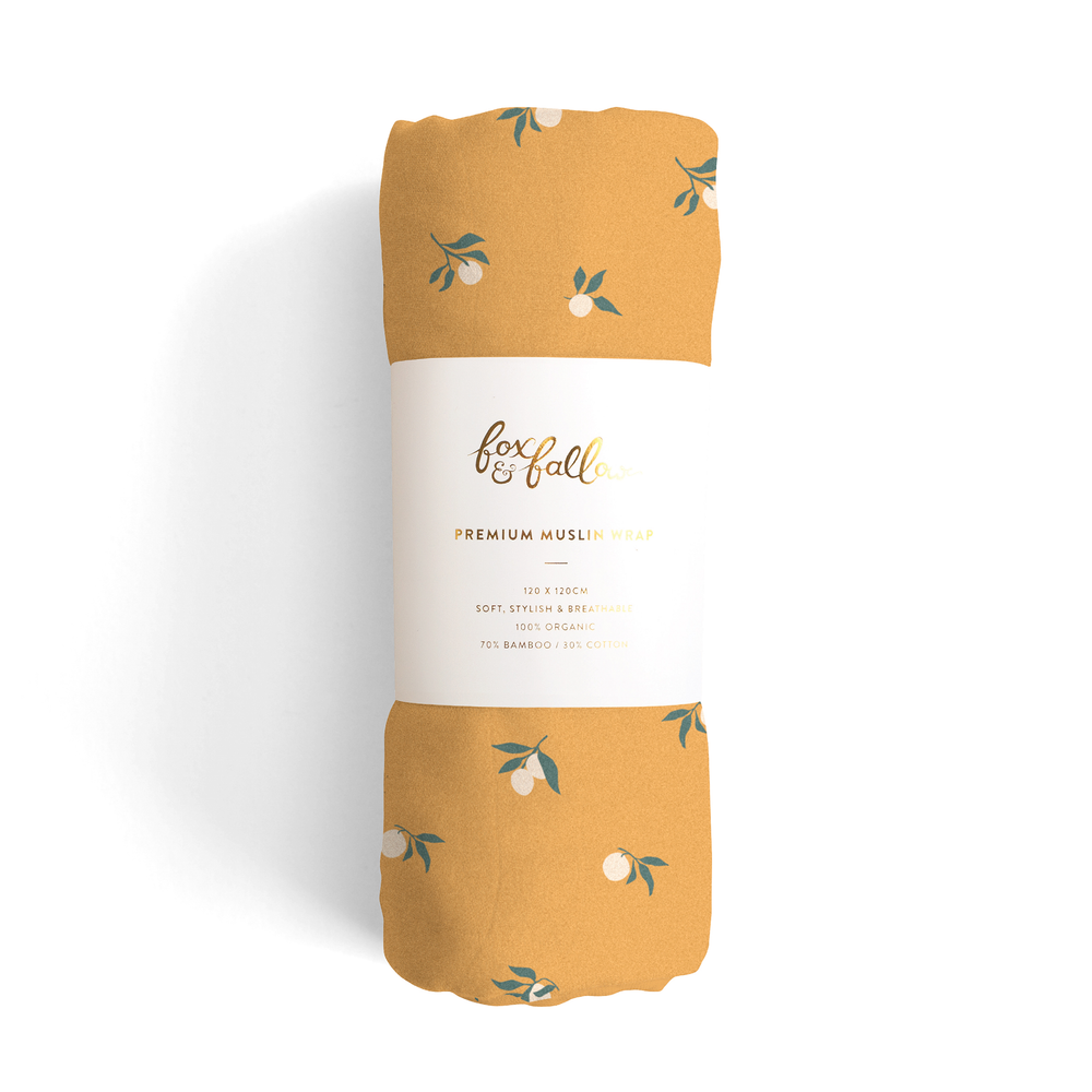 Organic Muslin Swaddle - Tiny Lemons