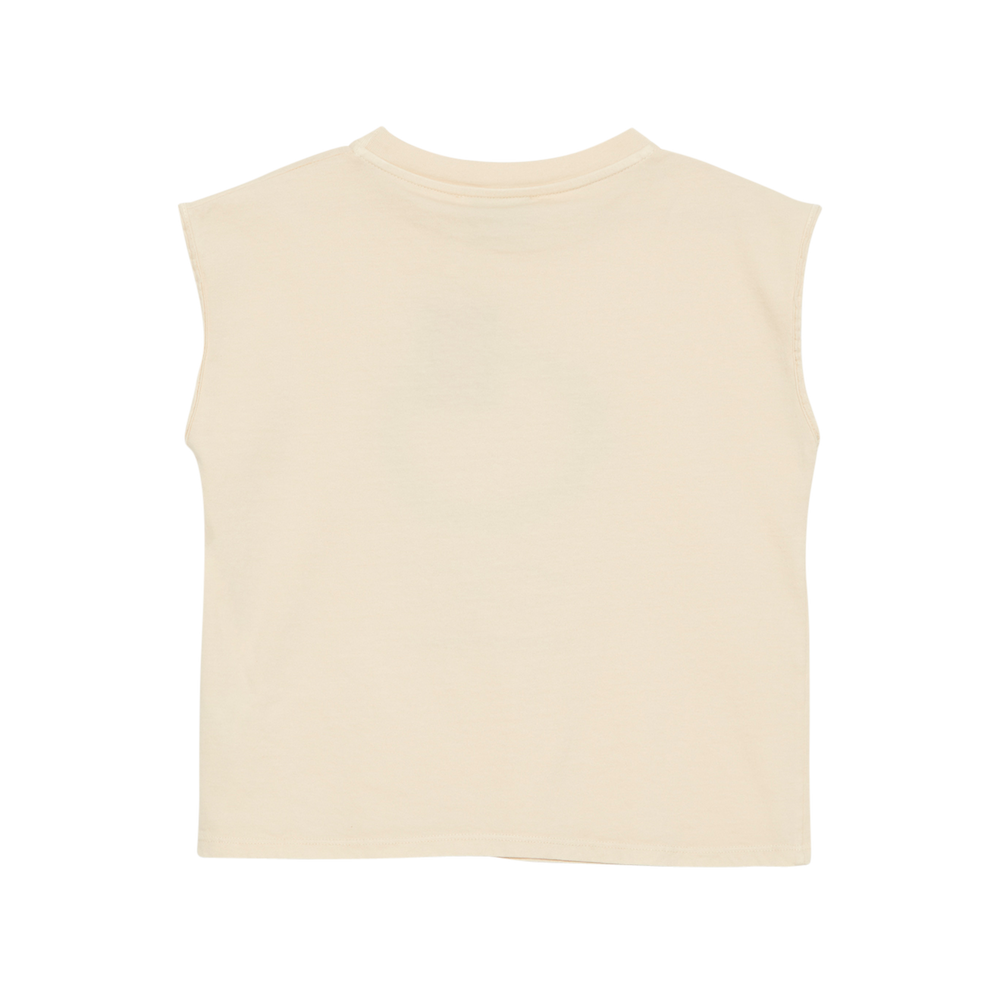 Flower Sleeveless T-Shirt - Sand