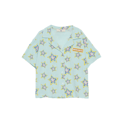 All Over Stars Button Shirt - Mint