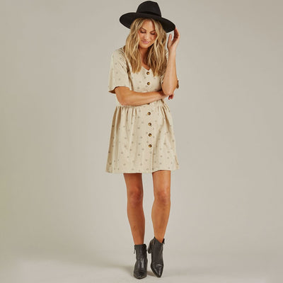 Womens Button Up Jersey Dress - Horseshoe