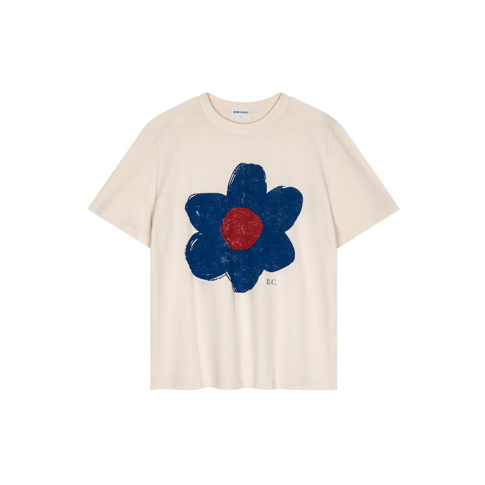 Womens SS Tee - Flower - Off White