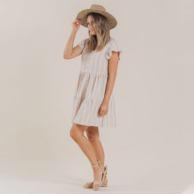 Women's Dolly Dress - Multi Stripe
