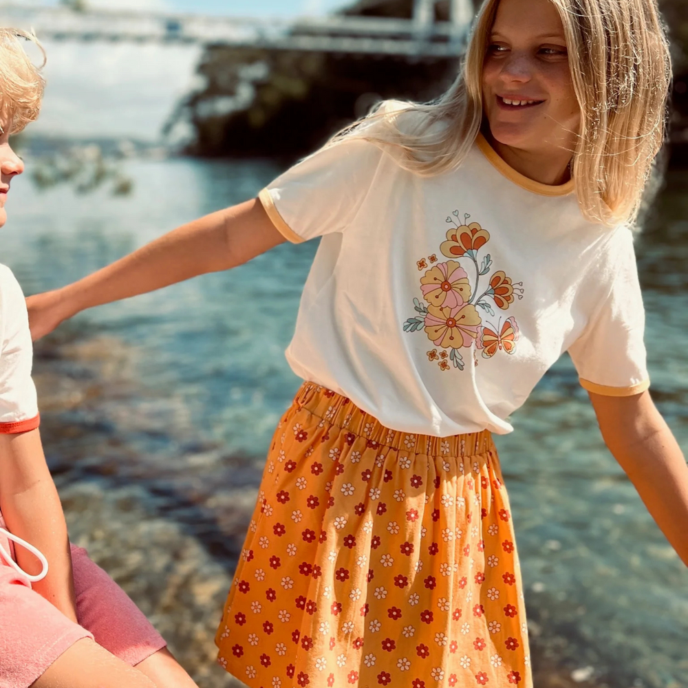 Wildflower Ringer Tee