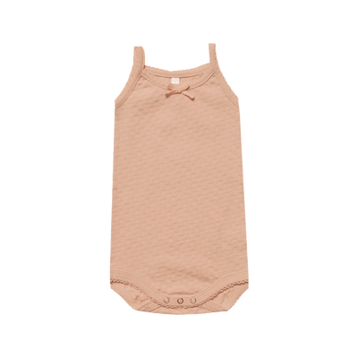 Pointelle Tank Onesie - Petal