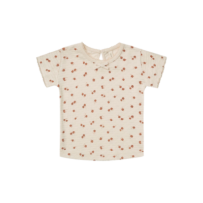 Pointelle SS Tee - Petite Floral - Natural