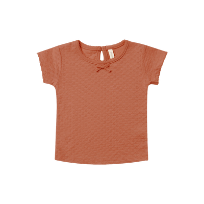 Pointelle SS Tee - Clay