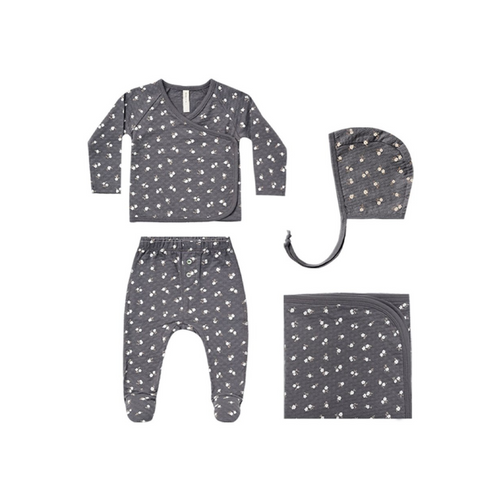 Pointelle Welcome Home Baby Set - Dark Floral