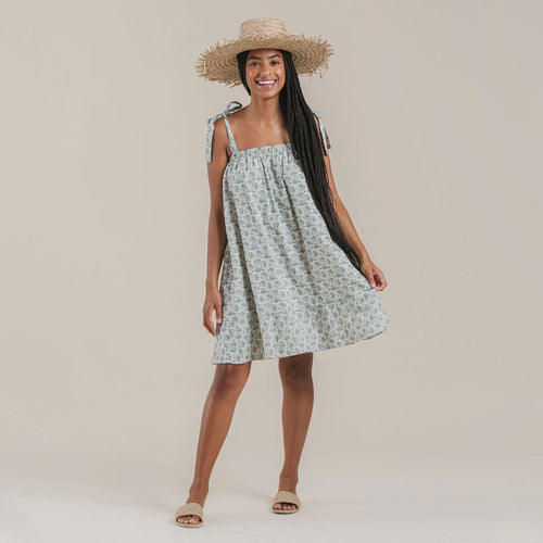 Women's Shoulder Tie Dress - Roses