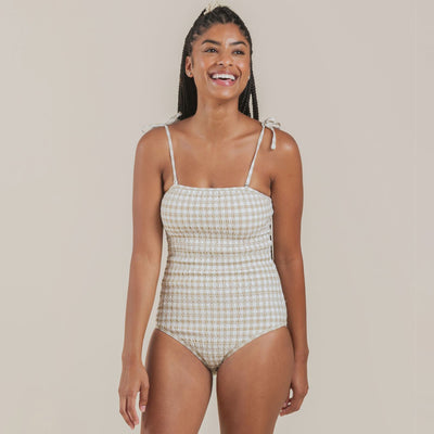 Women's Smocked Onepiece - Butter Gingham