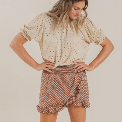Women's Wrap Ruffle Skirt - Flower Power
