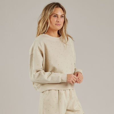 Womens Boxy Fleece Pullover - Night Sky