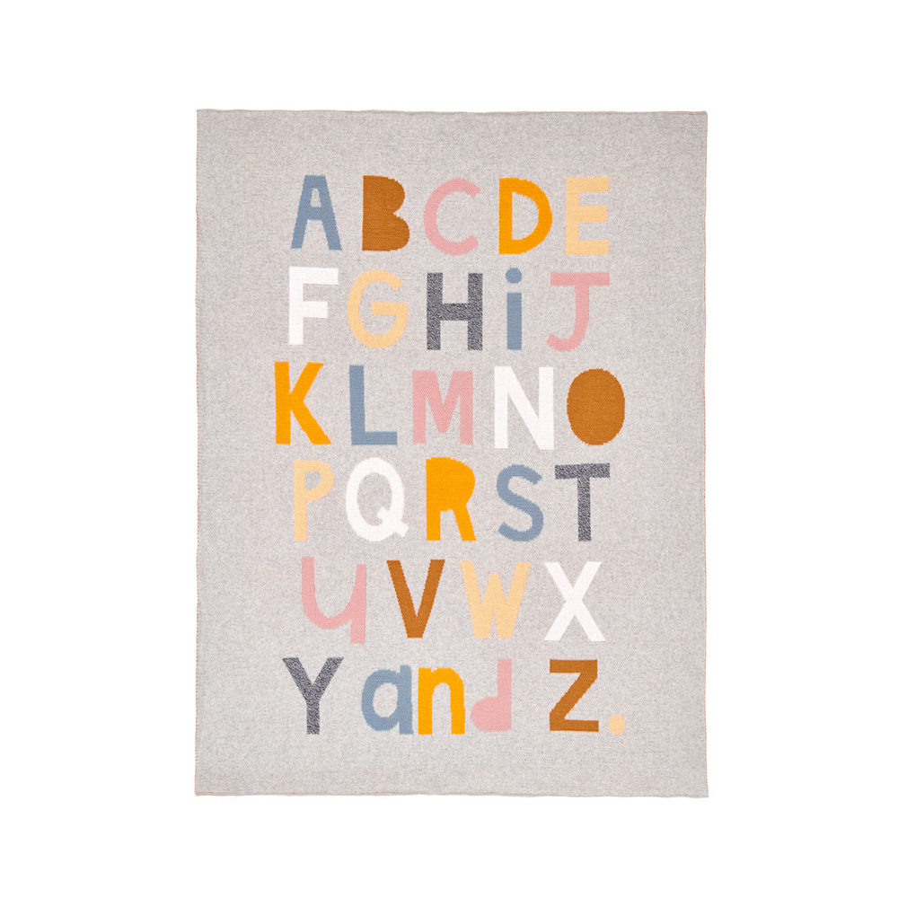 Knit Baby Throw - Alphabet