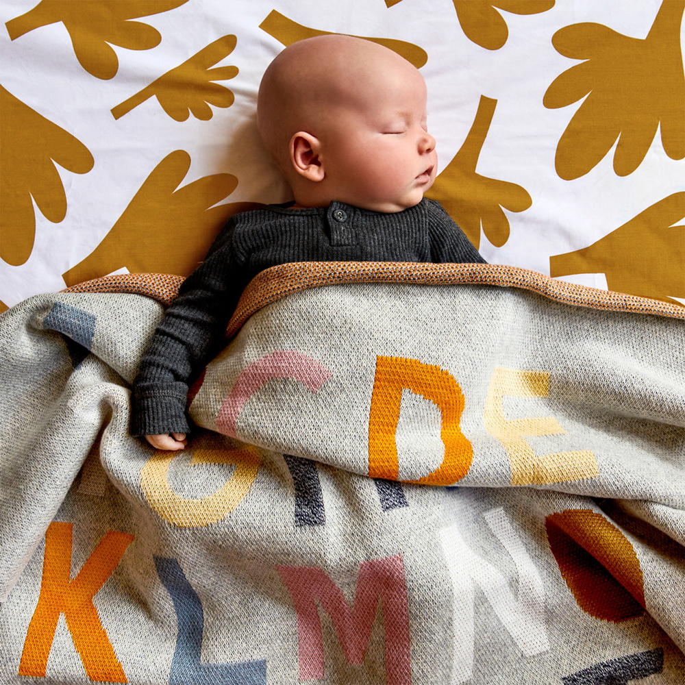 Knit Baby Throw - Alphabet