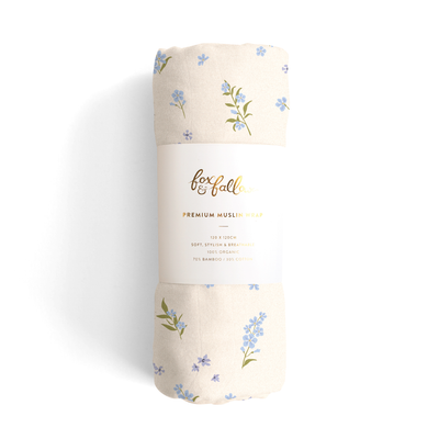 Organic Muslin Swaddle - Forget-Me-Not