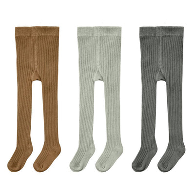 Solid Ribbed Tights - 3 Pack