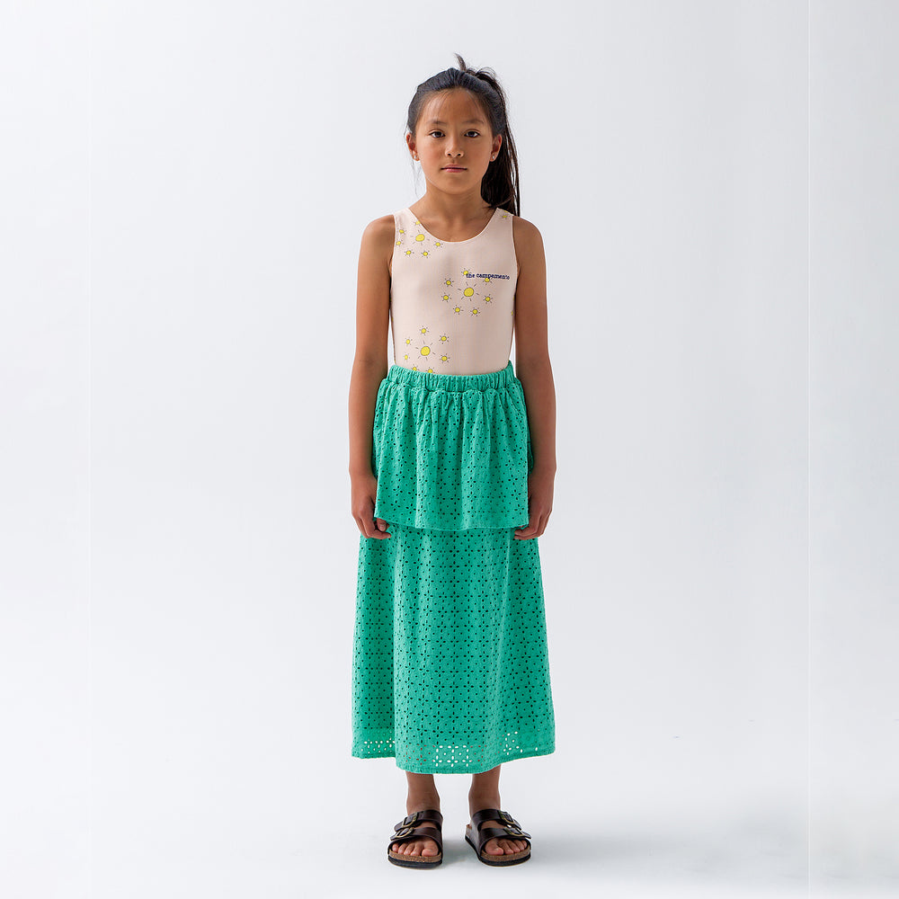 Tiered Embroidered Skirt
