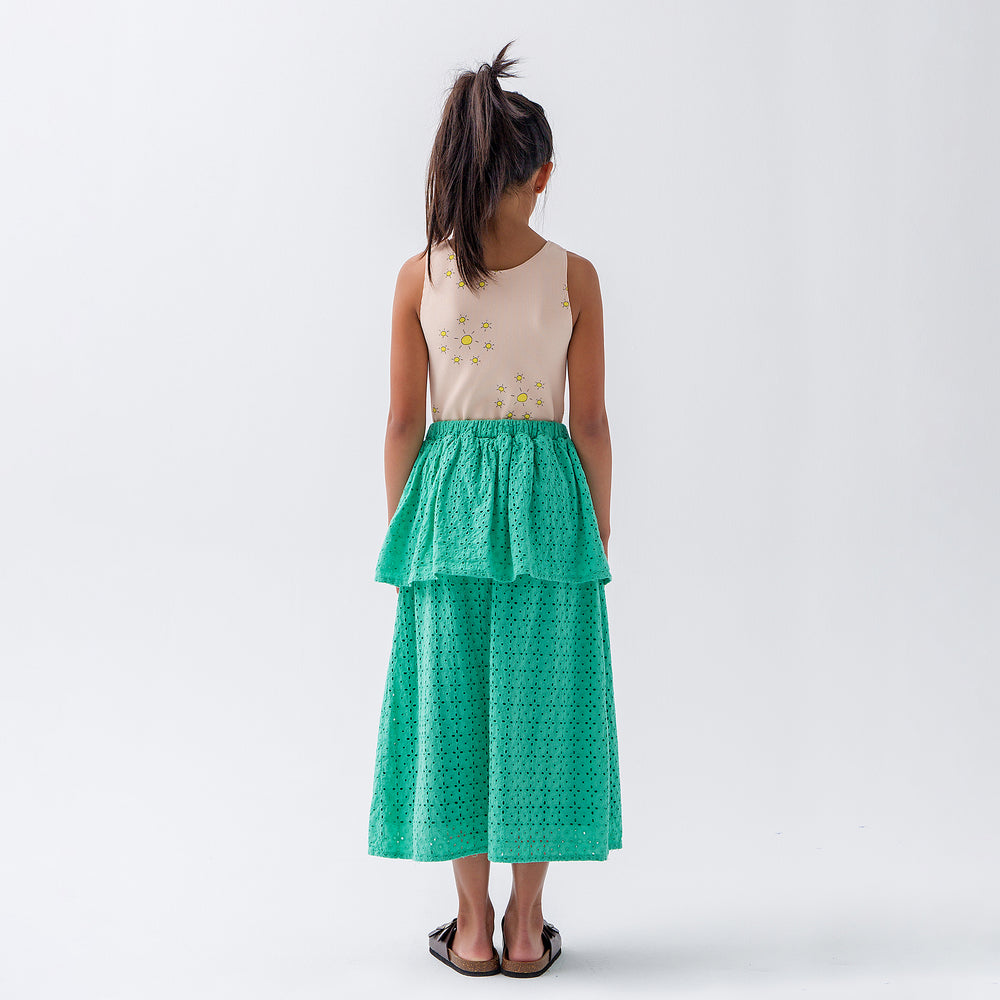 Tiered Embroidered Skirt